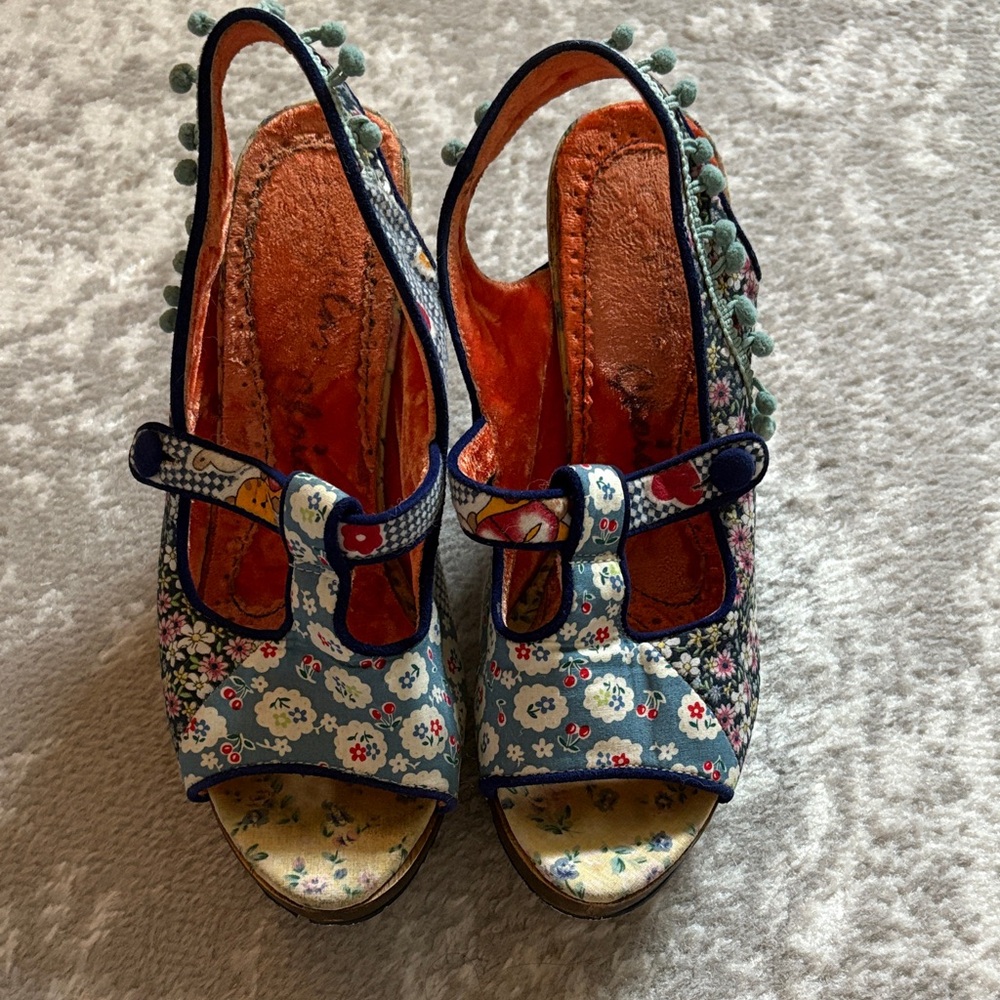 Irregular Choice Blue Floral Heels